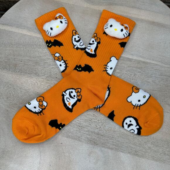 SANRIO HELLO KITTY Halloween Womens Ankle Socks Set of 3 Bats Pumpkin Mummy New - Picture 9 of 15